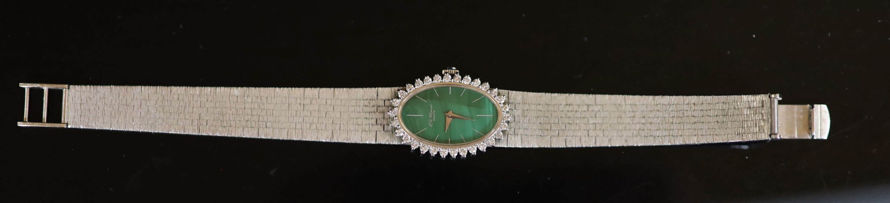 A lady's Chopard 18ct white gold manual wind wrist watch,